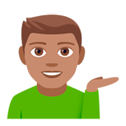 Emoji 💁🏽‍♂️ Uomo Con Suggerimento: Carnagione Olivastra su JoyPixels 4.0.
