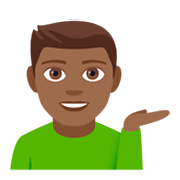 💁🏾‍♂️ Emoji Empleado De Mostrador De Información: Tono De Piel Oscuro Medio en JoyPixels 4.0.