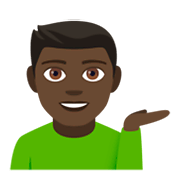 💁🏿‍♂️ Emoji Homem Com A Palma Virada Para Cima: Pele Escura na JoyPixels 4.0.