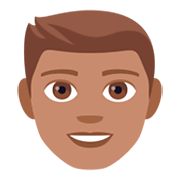 Émoji 👨🏽 Homme : Peau Légèrement Mate sur JoyPixels 4.0.