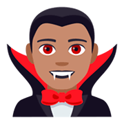🧛🏽‍♂️ Emoji männlicher Vampir: mittlere Hautfarbe JoyPixels 4.0.