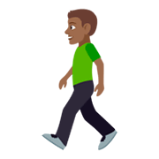 🚶🏾‍♂️ Emoji Fußgänger: mitteldunkle Hautfarbe JoyPixels 4.0.