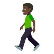 🚶🏿‍♂️ Emoji Hombre Caminando: Tono De Piel Oscuro en JoyPixels 4.0.