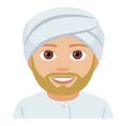 👳🏼‍♂️ Emoji Mann mit Turban: mittelhelle Hautfarbe JoyPixels 4.0.
