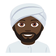 👳🏿‍♂️ Emoji Mann mit Turban: dunkle Hautfarbe JoyPixels 4.0.