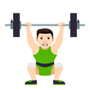 🏋🏻‍♂️ Emoji Homem Levantando Peso: Pele Clara na JoyPixels 4.0.