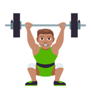 🏋🏽‍♂️ Emoji Homem Levantando Peso: Pele Morena na JoyPixels 4.0.