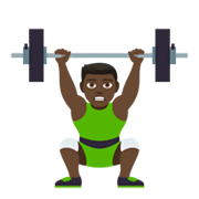 🏋🏿‍♂️ Emoji Homem Levantando Peso: Pele Escura na JoyPixels 4.0.