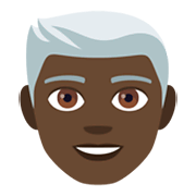 Émoji 👨🏿‍🦳 Homme : Peau Foncée Et Cheveux Blancs sur JoyPixels 4.0.