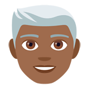 Émoji 👨🏾‍🦳 Homme : Peau Mate Et Cheveux Blancs sur JoyPixels 4.0.