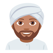 Emoji 👳🏽 Persona Con Turbante: Carnagione Olivastra su JoyPixels 4.0.