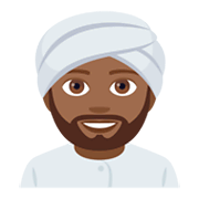 👳🏾 Emoji Pessoa Com Turbante: Pele Morena Escura na JoyPixels 4.0.