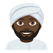 👳🏿 Emoji Persona Con Turbante: Tono De Piel Oscuro en JoyPixels 4.0.