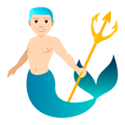 🧜🏻‍♂️ Emoji Sirena Hombre: Tono De Piel Claro en JoyPixels 4.0.