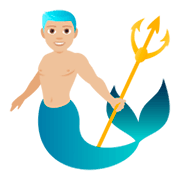 🧜🏼‍♂️ Emoji Sirena Hombre: Tono De Piel Claro Medio en JoyPixels 4.0.