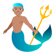 🧜🏽‍♂️ Emoji Sirena Hombre: Tono De Piel Medio en JoyPixels 4.0.