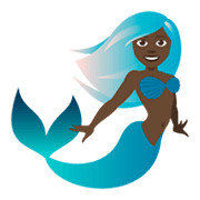🧜🏿 Emoji Wassermensch: dunkle Hautfarbe JoyPixels 4.0.