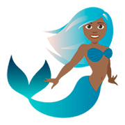 🧜🏾 Emoji Persona Sirena: Tono De Piel Oscuro Medio en JoyPixels 4.0.