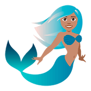 🧜🏽 Emoji Wassermensch: mittlere Hautfarbe JoyPixels 4.0.