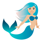 🧜🏼‍♀️ Emoji Meerjungfrau: mittelhelle Hautfarbe JoyPixels 4.0.