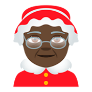 🤶🏿 Emoji Mamá Noel: Tono De Piel Oscuro en JoyPixels 4.0.