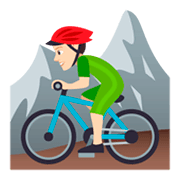 🚵🏻 Emoji Persona En Bicicleta De Montaña: Tono De Piel Claro en JoyPixels 4.0.