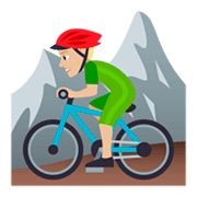 🚵🏼 Emoji Persona En Bicicleta De Montaña: Tono De Piel Claro Medio en JoyPixels 4.0.