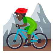 🚵🏿 Emoji Pessoa Fazendo Mountain Bike: Pele Escura na JoyPixels 4.0.