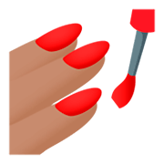 Emoji 💅🏽 Smalto Per Unghie: Carnagione Olivastra su JoyPixels 4.0.