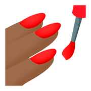 💅🏾 Emoji Pintarse Las Uñas: Tono De Piel Oscuro Medio en JoyPixels 4.0.