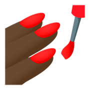 💅🏿 Emoji Esmalte De Unha: Pele Escura na JoyPixels 4.0.