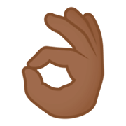 👌🏾 Emoji Señal De Aprobación Con La Mano: Tono De Piel Oscuro Medio en JoyPixels 4.0.