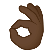 👌🏿 Emoji Señal De Aprobación Con La Mano: Tono De Piel Oscuro en JoyPixels 4.0.
