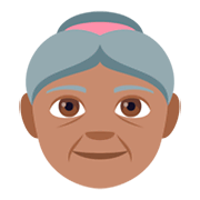👵🏽 Emoji ältere Frau: mittlere Hautfarbe JoyPixels 4.0.