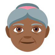 👵🏾 Emoji Anciana: Tono De Piel Oscuro Medio en JoyPixels 4.0.