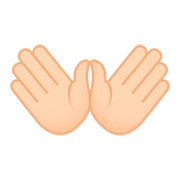 👐🏻 Emoji Manos Abiertas: Tono De Piel Claro en JoyPixels 4.0.