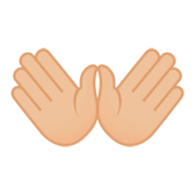 Émoji 👐🏼 Mains Ouvertes : Peau Moyennement Claire sur JoyPixels 4.0.
