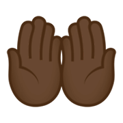 👐🏿 Emoji Manos Abiertas: Tono De Piel Oscuro en JoyPixels 4.0.
