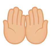 🤲🏼 Emoji Palmas Hacia Arriba Juntas: Tono De Piel Claro Medio en JoyPixels 4.0.