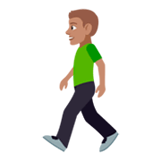 Émoji 🚶🏽 Personne Qui Marche : Peau Légèrement Mate sur JoyPixels 4.0.