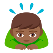 🙇🏾 Emoji sich verbeugende Person: mitteldunkle Hautfarbe JoyPixels 4.0.