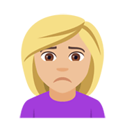 🙍🏼 Emoji Persona Frunciendo El Ceño: Tono De Piel Claro Medio en JoyPixels 4.0.