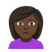 🙍🏿 Emoji Persona Frunciendo El Ceño: Tono De Piel Oscuro en JoyPixels 4.0.