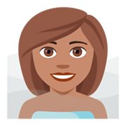 🧖🏽 Emoji Person in Dampfsauna: mittlere Hautfarbe JoyPixels 4.0.