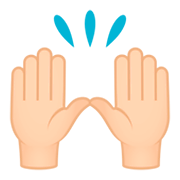 🙌🏻 Emoji Manos Levantadas Celebrando: Tono De Piel Claro en JoyPixels 4.0.