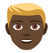 👱🏿 Emoji Persona Adulta Rubia: Tono De Piel Oscuro en JoyPixels 4.0.