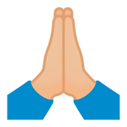 Emoji 🙏🏼 Mani Giunte: Carnagione Abbastanza Chiara su JoyPixels 4.0.