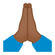 🙏🏾 Emoji Manos En Oración: Tono De Piel Oscuro Medio en JoyPixels 4.0.