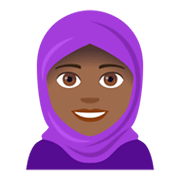 🧕🏾 Emoji Mujer Con Hiyab: Tono De Piel Oscuro Medio en JoyPixels 4.0.