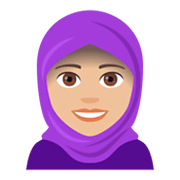 🧕🏼 Emoji Mujer Con Hiyab: Tono De Piel Claro Medio en JoyPixels 4.0.